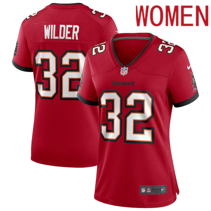 Women Tampa Bay Buccaneers #32 James Wilder Nike Red Game Retired Player NFL Jersey->women nfl jersey->Women Jersey